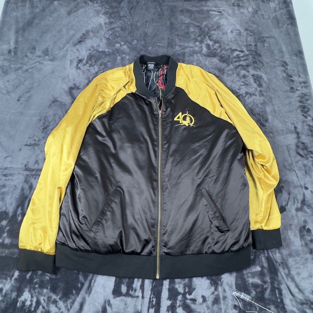 Her Universe Star Wars Bomber Jacket Womens 3 Black Gold 40th Anniversary Droids